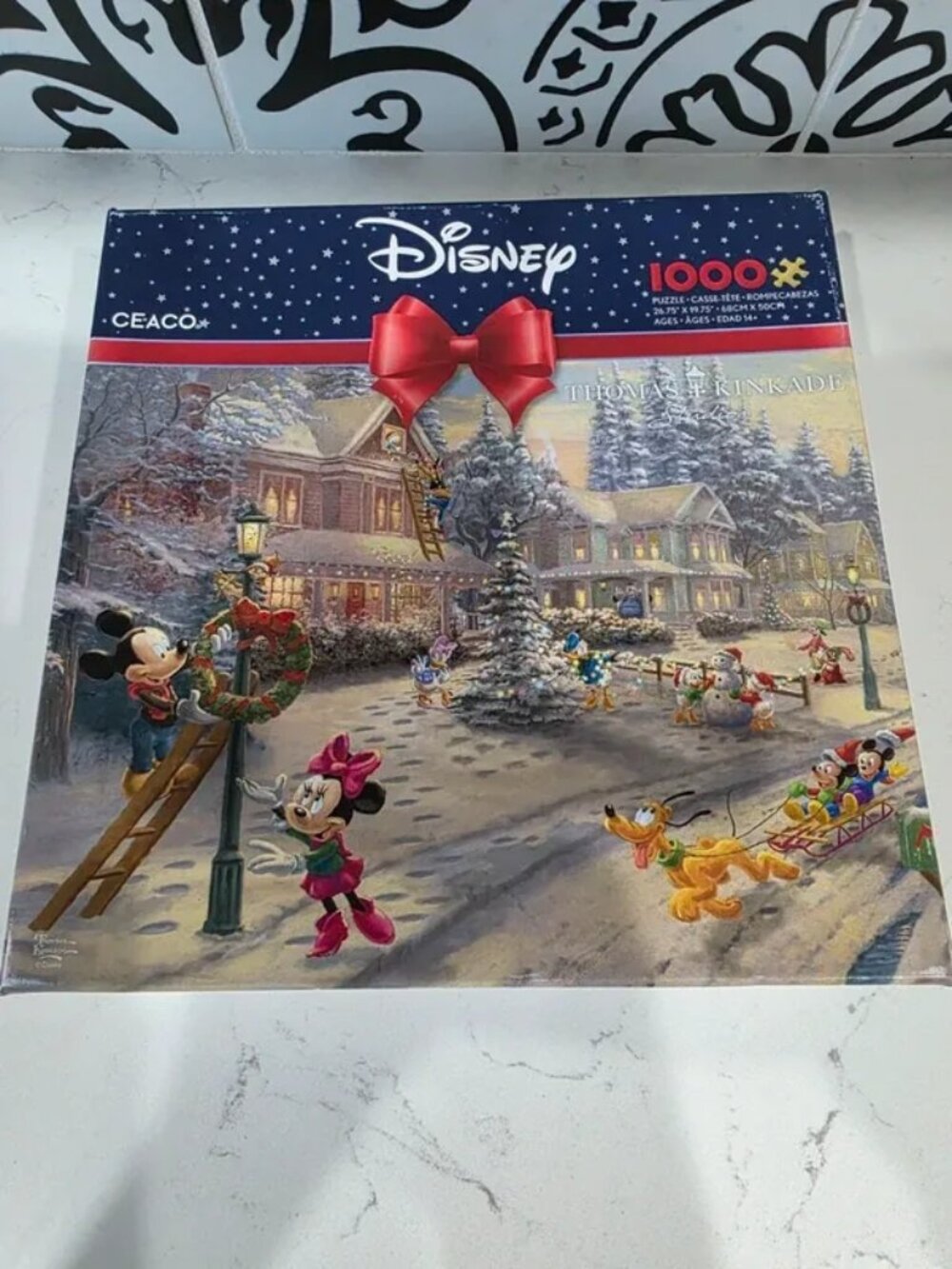 New Disney Thomas Kinkade Mickey’s Victorian Christmas 1000 Piece Puzzle Ceaco